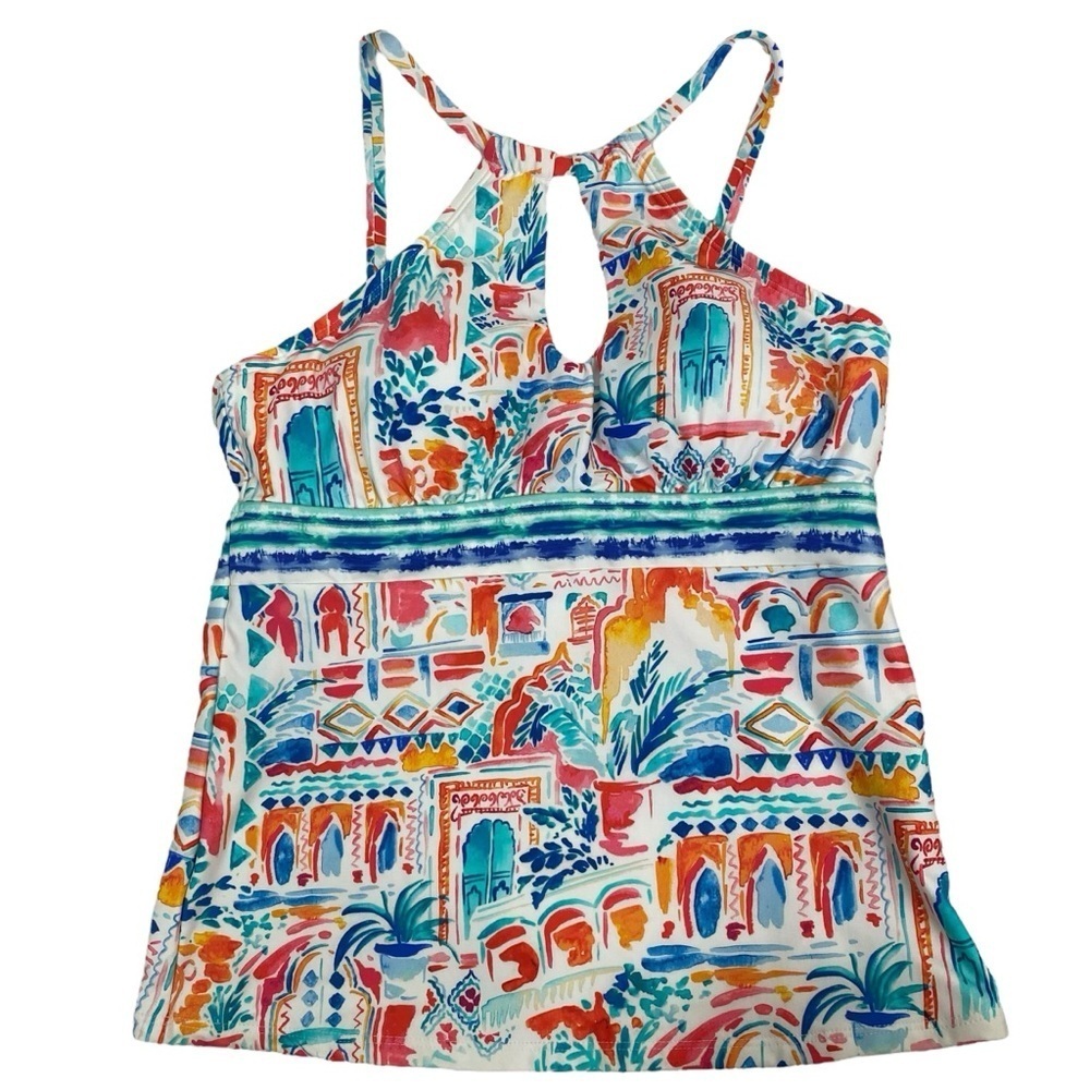 La Blanca Womens Tankini Swim Top Size 6 Keyhole Underwire